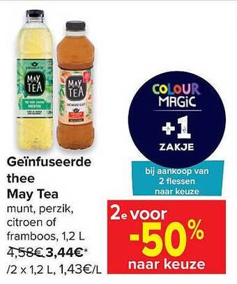 Carrefour Geïnfuseerde Thee May Tea aanbieding
