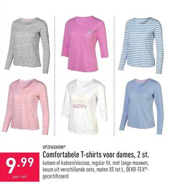 ALDI Up2fashion Comfortabele T-shirts Voor Dames 2 St. aanbieding