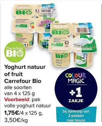Carrefour Yoghurt Natuur Of Fruit aanbieding