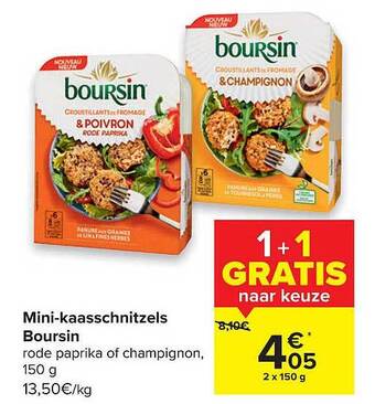 Carrefour Mini Kaasschnitzels Boursin aanbieding