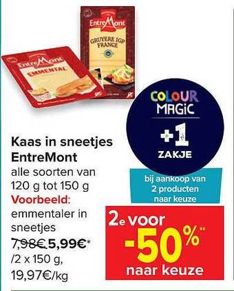 Carrefour Kaas In Sneetjes Entremont aanbieding