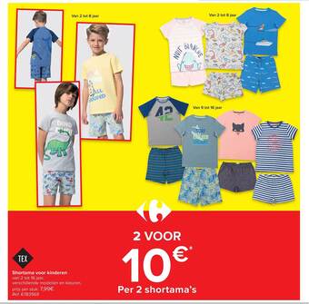 Carrefour Shortama Voor Kinderen aanbieding