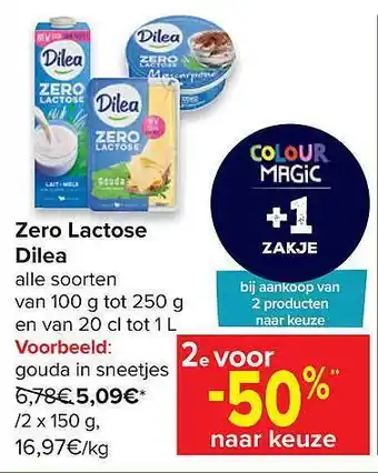 Carrefour Zero Lactose Dilea aanbieding