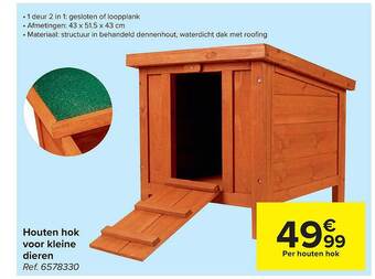 Carrefour Houten Hok Voor Kleine Dieren aanbieding