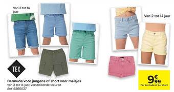 Carrefour Bermuda Voor Jongens Of Short Voor Meisjes aanbieding