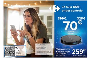 Carrefour Rowenta Robotstofzuiger aanbieding