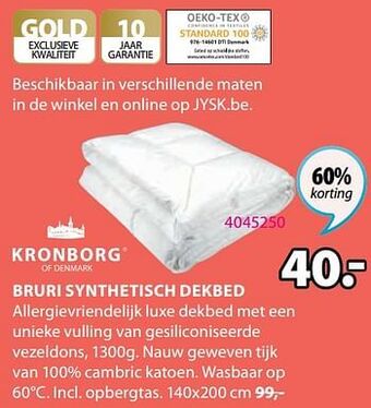 Jysk Bruri synthetisch dekbed aanbieding