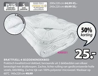 Jysk Brattfjell 4 seizoenendekbed aanbieding