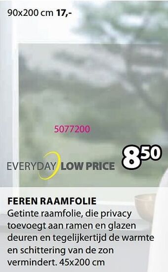 Jysk Feren raamfolie aanbieding