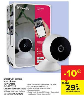 Carrefour Smart Wifi Camera Voor Binnen Tcp Smart aanbieding