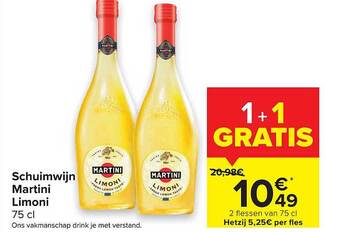 Carrefour Schuimwijn Martini Limoni aanbieding