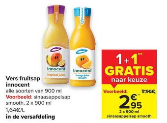 Carrefour Vers Fruitsap Innocent aanbieding