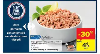 Carrefour Grijze Gekookte En Gepelde Garnalen aanbieding