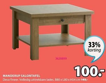 Jysk Manderup salontafel aanbieding