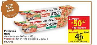 Carrefour Pizzadeeg Herta aanbieding