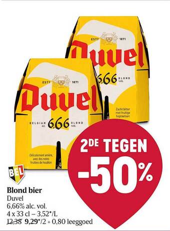Delhaize Blond Bier Duvel aanbieding