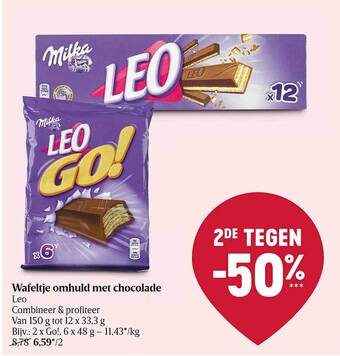 Delhaize Wafeltje Omhuld Met Chocolade aanbieding