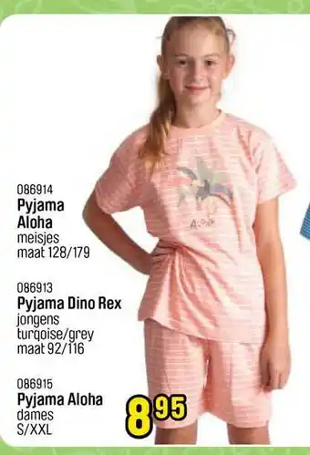 Happyland Pyjama Aloha Meisjes Pyjama Dino Rex Pyjama Aloha Dames aanbieding