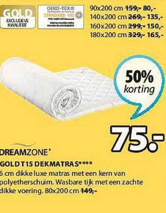 Jysk Gold T15 Dekmatras aanbieding