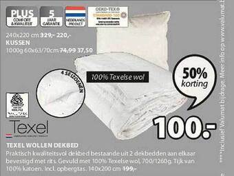 Jysk Texel Wollen Dekbed aanbieding