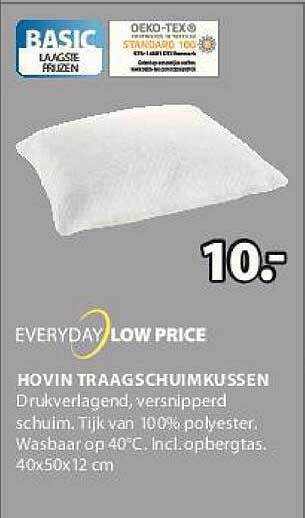 Jysk Hovin Traagschuimkussen aanbieding