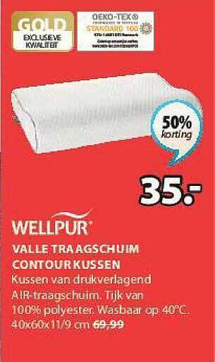 Jysk Valle Traagschuim Contour Kussen aanbieding