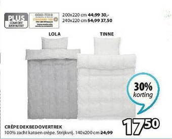 Jysk Crêpe Dekbedovertrek aanbieding