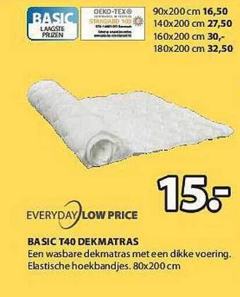 Jysk Basic T40 Dekmatras aanbieding