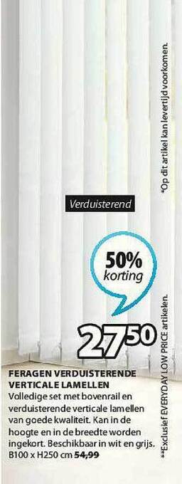 Jysk Feragen Verduisterende Verticale Lamellen aanbieding