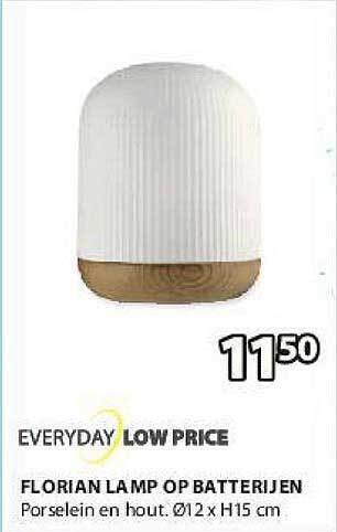 Jysk Florian Lamp Op Batterijen aanbieding