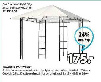 Jysk Faaborg Partytent aanbieding