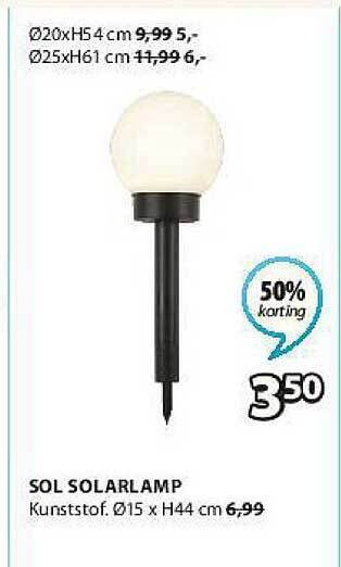 Jysk Sol Solarlamp aanbieding