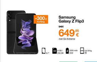 Orange Samsung Galaxy Z Flip3 aanbieding