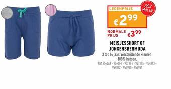 Meisjesshort Of Jongensbermuda