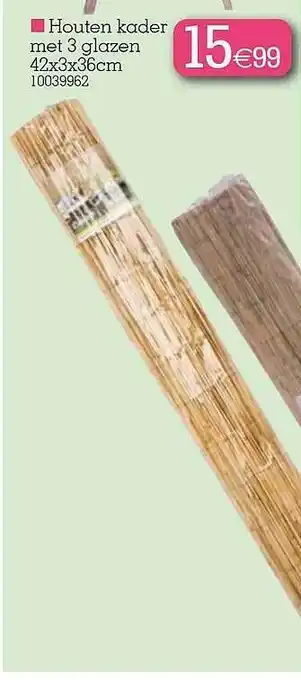 Yess Houten Kader Met 3 Glazen aanbieding