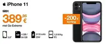 Orange Apple iphone 11 aanbieding