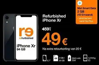 Orange Apple refurbished iphone xr aanbieding