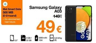 Orange Samsung galaxy a03 aanbieding