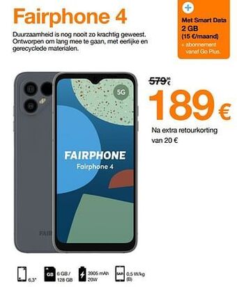 Orange Fairphone 4 aanbieding