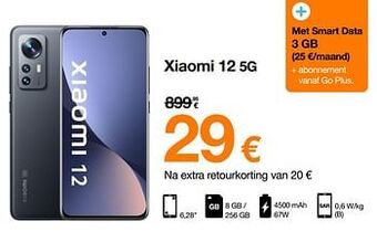 Orange Xiaomi 12 5g aanbieding