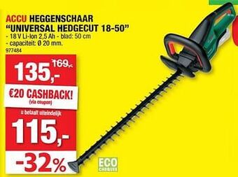 Hubo Bosch accu heggenschaar universal hedgecut 18-50 aanbieding