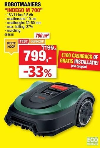 Hubo Bosch robotmaaiers indego m 700 aanbieding