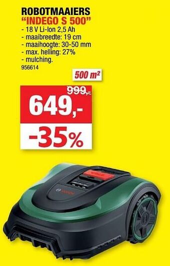 Hubo Bosch robotmaaiers indego s 500 aanbieding