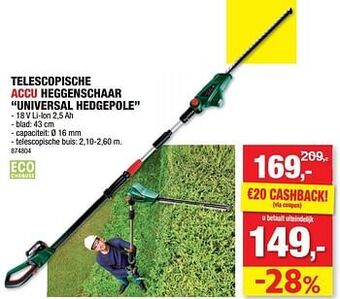 Hubo Bosch telescopische accu heggenschaar universal hedgepole aanbieding
