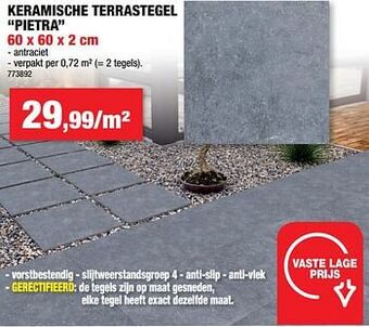Hubo Keramische terrastegel pietra aanbieding