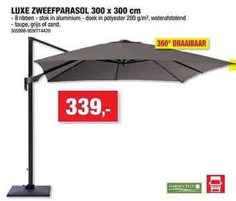 Hubo Luxe zweefparasol aanbieding