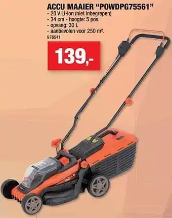Hubo Powerplus accu maaier powdpg75561 aanbieding