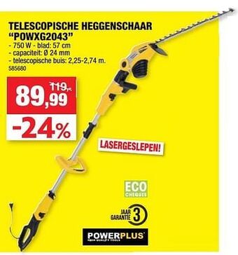 Hubo Powerplus telescopische heggenschaar powxg2043 aanbieding
