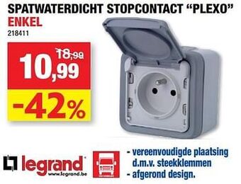 Hubo Spatwaterdicht stopcontact plexo enkel aanbieding