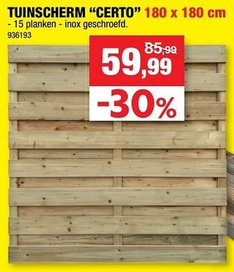 Hubo Tuinscherm certo aanbieding